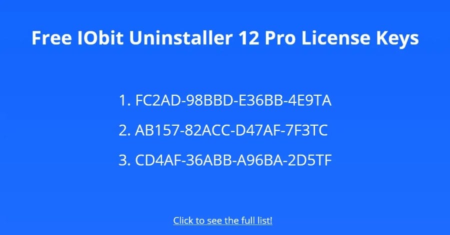 免费的 IObit Uninstaller 12 Pro 许可证密钥