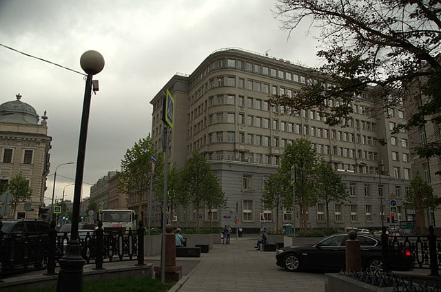 莫斯科俄罗斯联邦税务局总部的外观。